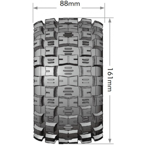 Колеса в сборе (2шт) Louise RC MFT ST-MCROSS SPORT для автомоделей монстр трак, трагги 1/8 масштаба, черные диски, HEX: 17мм фото 2